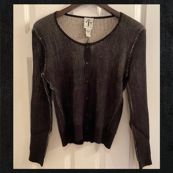 Rain + Rose Sweaters - Rain + Rose Cardigan Sweater - NWT - Size Medium - Black / Beige